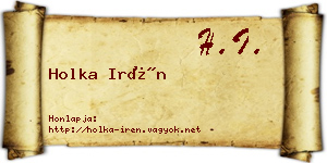 Holka Irén névjegykártya